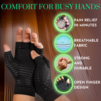 Copper Therapy Gloves for Hand Pains